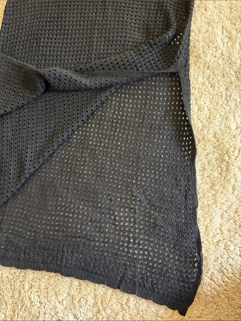 🟩NWT AIMAGE Black Crochet Knit Halter Beach Cover Up Dress with Slit, XL - Picture 7 of 9